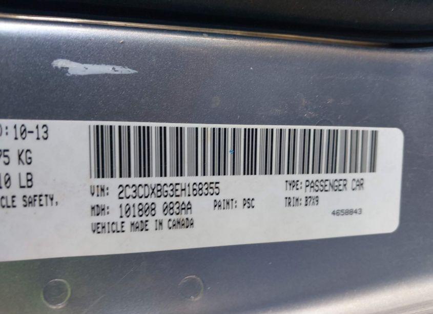 Photo 9 of 2014 Dodge Charger SE (VIN 2C3CDXBG3EH168355)