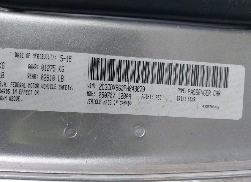 Photo 9 of 2015 Dodge Charger SE (VIN 2C3CDXBG3FH843879)