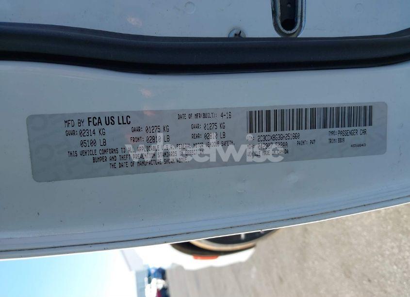 Photo 9 of 2016 Dodge Charger SE (VIN 2C3CDXBG3GH251660)