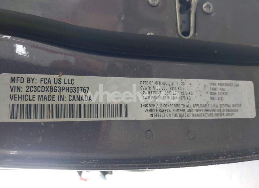 Photo 9 of 2023 Dodge Charger SXT (VIN 2C3CDXBG3PH530767)