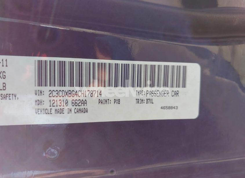 Photo 9 of 2012 Dodge Charger SE (VIN 2C3CDXBG4CH178714)