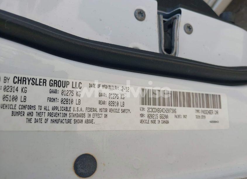 Photo 9 of 2012 Dodge Charger SE (VIN 2C3CDXBG4CH207306)