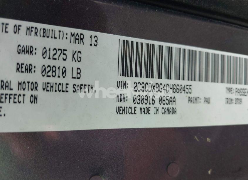 Photo 9 of 2013 Dodge Charger SE (VIN 2C3CDXBG4DH660455)