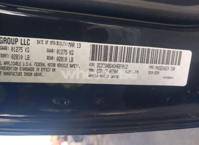 Photo 9 of 2013 Dodge Charger SE (VIN 2C3CDXBG4DH680012)