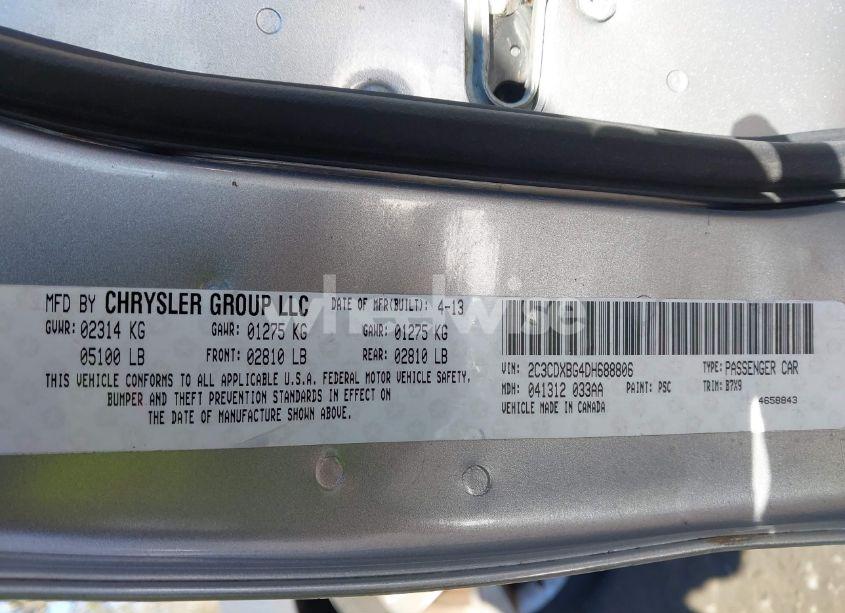 Photo 9 of 2013 Dodge Charger SE (VIN 2C3CDXBG4DH688806)