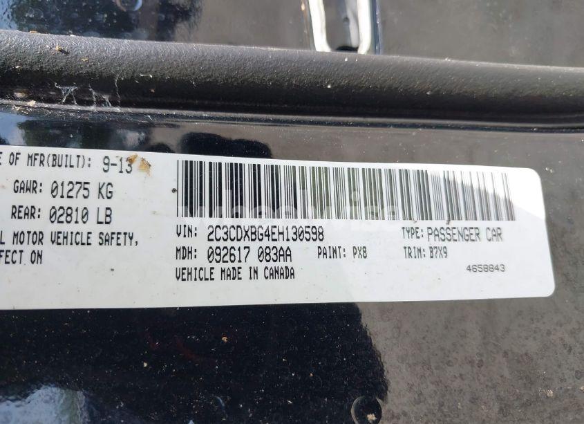 Photo 9 of 2014 Dodge Charger SE (VIN 2C3CDXBG4EH130598)