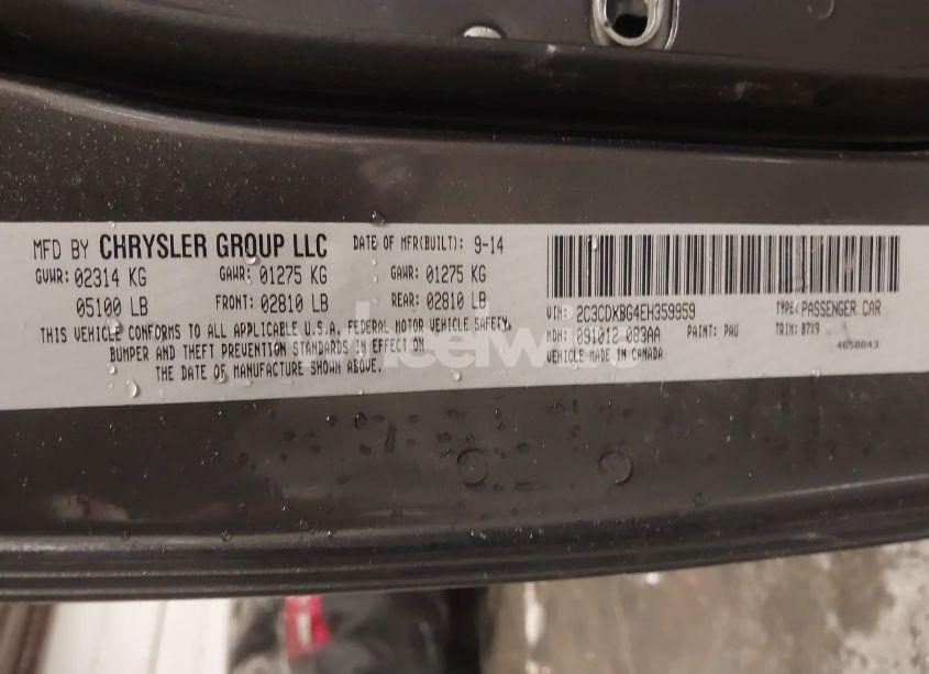 Photo 9 of 2014 Dodge Charger SE (VIN 2C3CDXBG4EH359959)