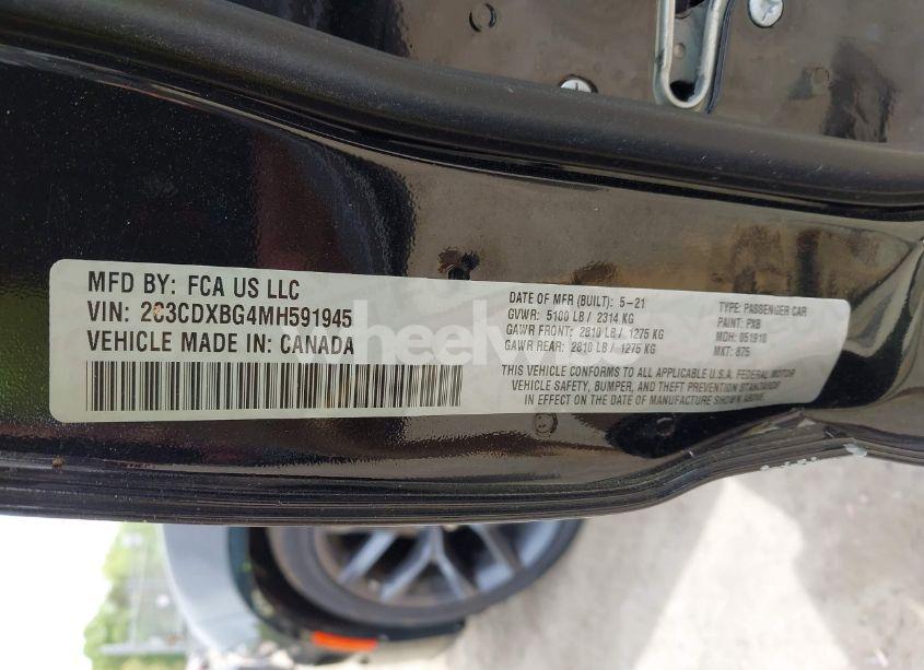 Photo 9 of 2021 Dodge Charger SXT RWD (VIN 2C3CDXBG4MH591945)