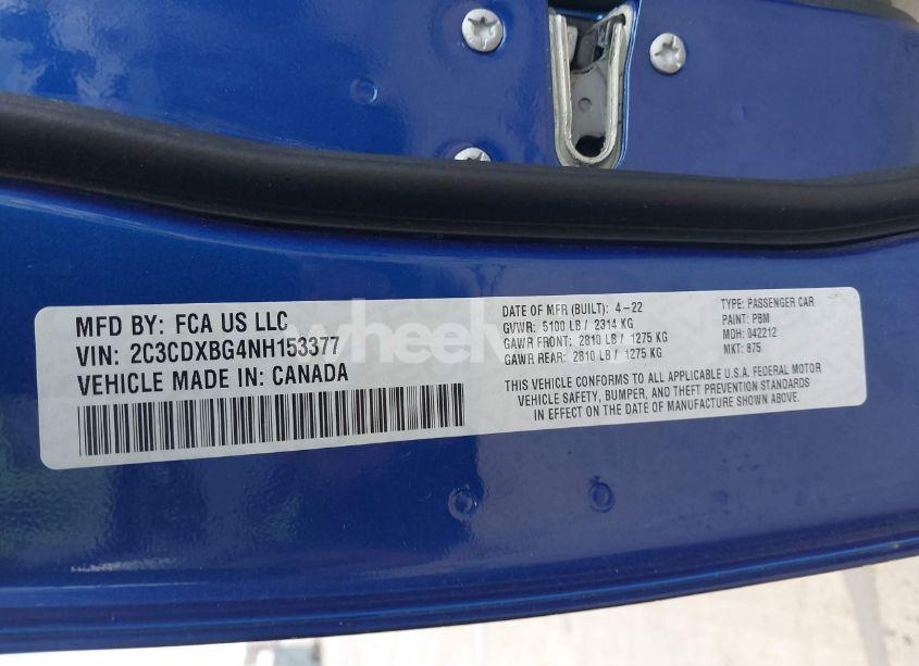 Photo 9 of 2022 Dodge Charger SXT RWD (VIN 2C3CDXBG4NH153377)