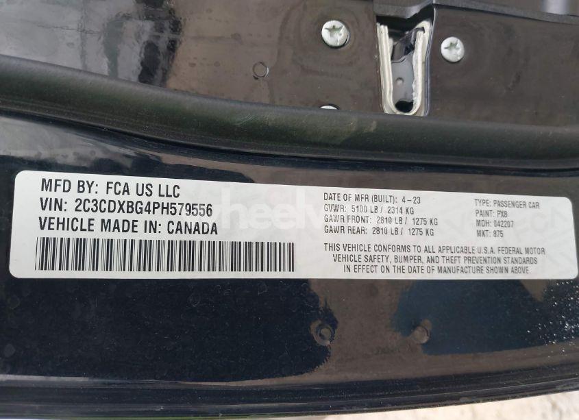 Photo 9 of 2023 Dodge Charger SXT (VIN 2C3CDXBG4PH579556)