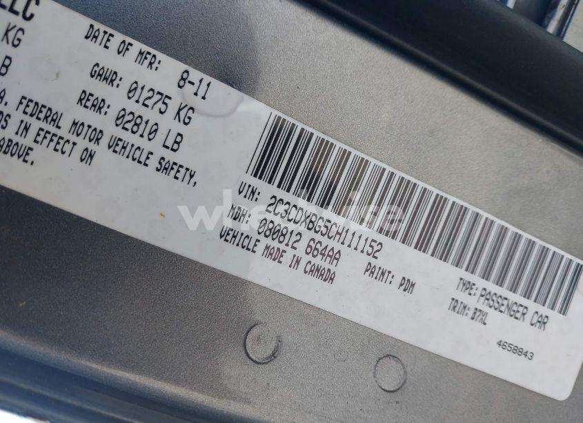 Photo 9 of 2012 Dodge Charger SE (VIN 2C3CDXBG5CH111152)