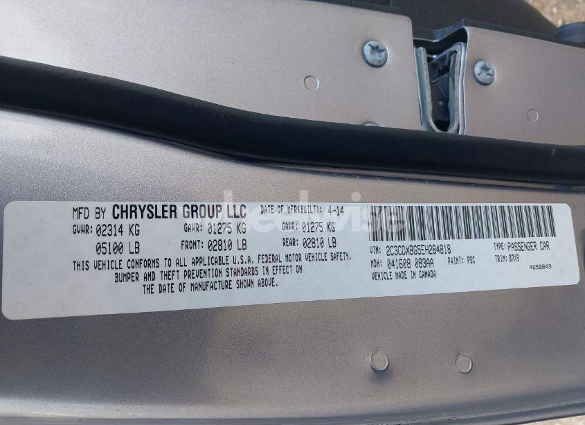 Photo 9 of 2014 Dodge Charger SE (VIN 2C3CDXBG5EH284818)