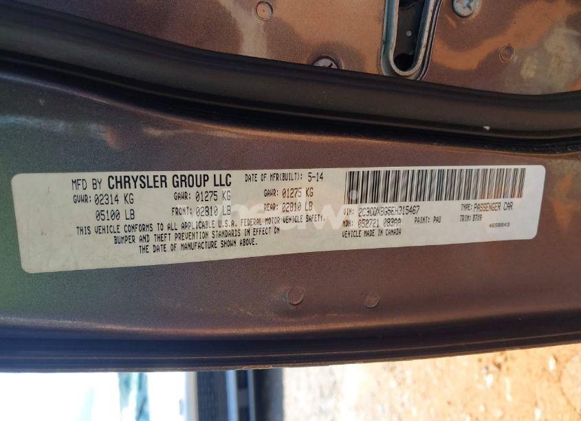 Photo 9 of 2014 Dodge Charger SE (VIN 2C3CDXBG5EH315467)