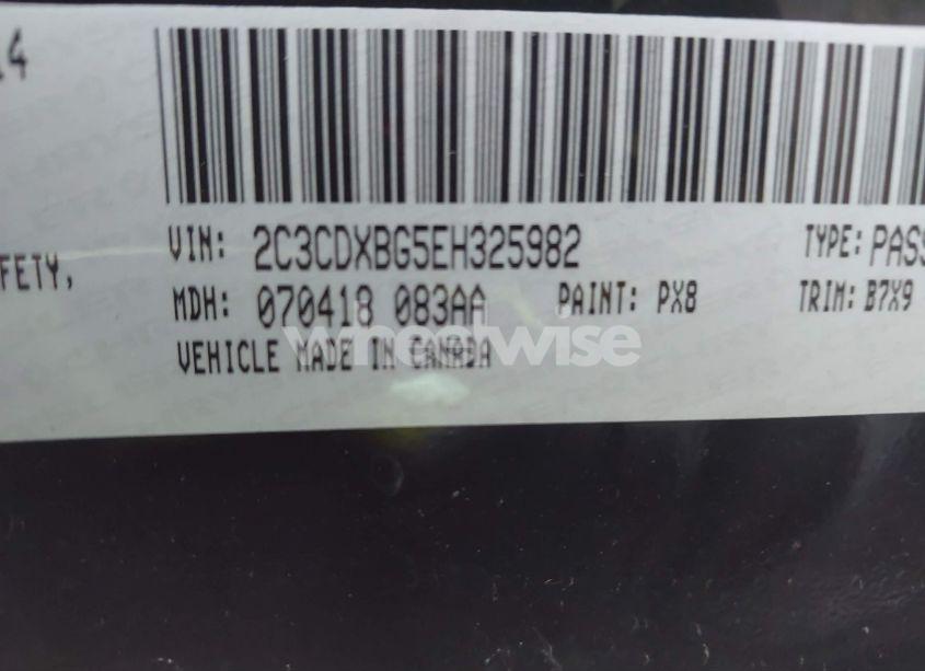 Photo 9 of 2014 Dodge Charger SE (VIN 2C3CDXBG5EH325982)