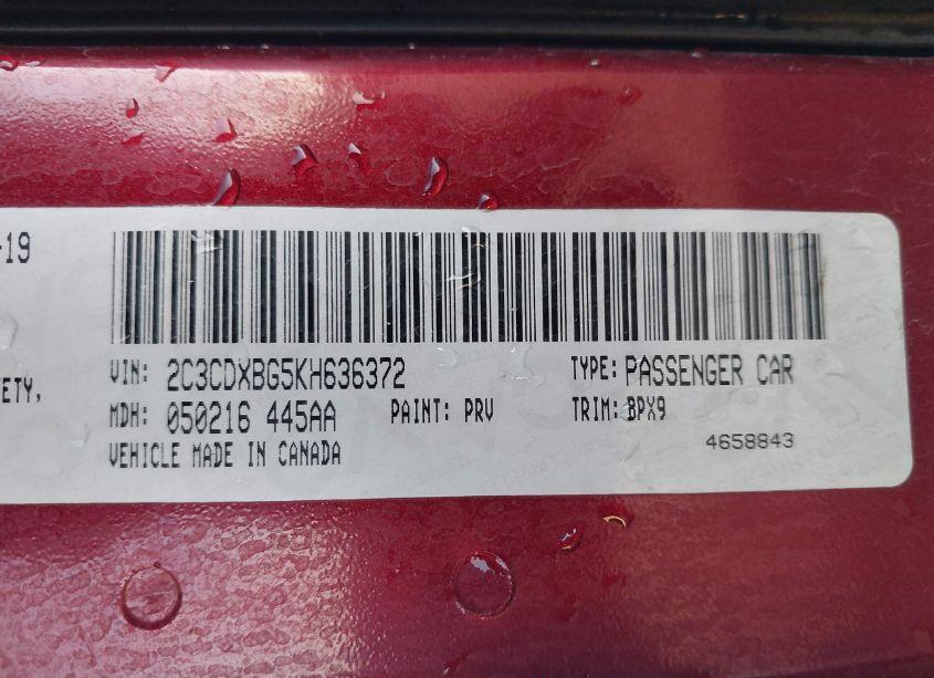 Photo 9 of 2019 Dodge Charger SXT RWD (VIN 2C3CDXBG5KH636372)