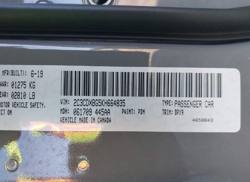 Photo 9 of 2019 Dodge Charger SXT RWD (VIN 2C3CDXBG5KH664835)