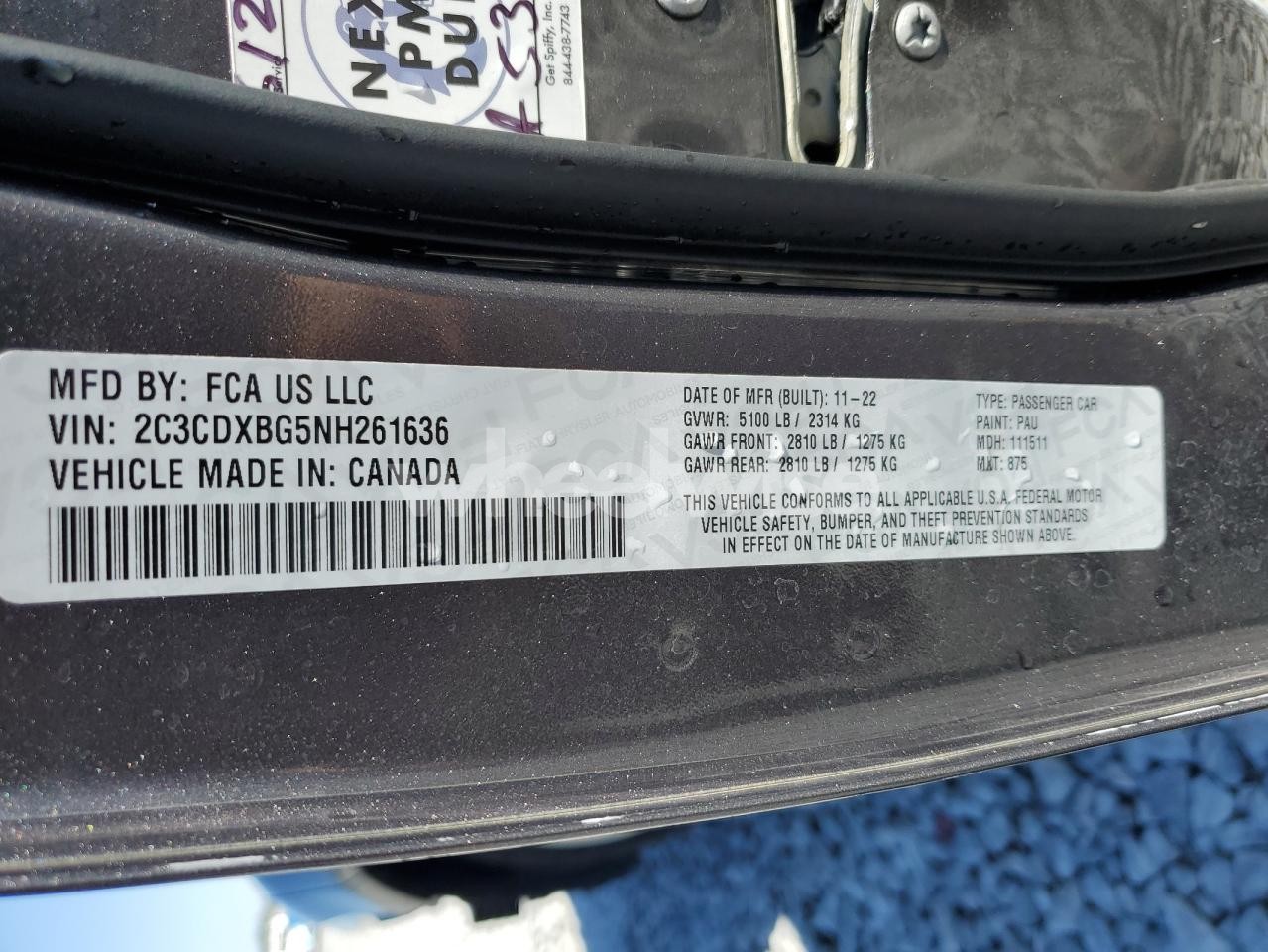 Photo 13 of 2022 DODGE CHARGER SXT (VIN 2C3CDXBG5NH261636)