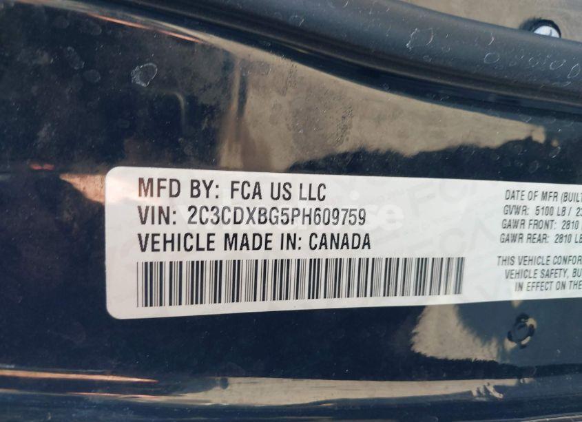 Photo 9 of 2023 Dodge Charger SXT (VIN 2C3CDXBG5PH609759)