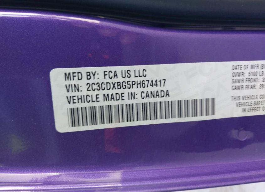 Photo 9 of 2023 Dodge Charger SXT (VIN 2C3CDXBG5PH674417)