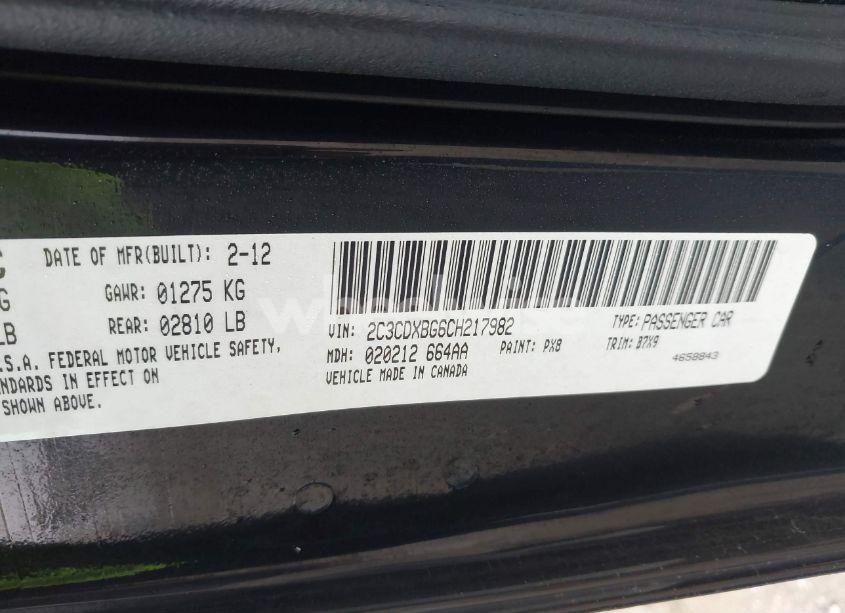 Photo 9 of 2012 Dodge Charger SE (VIN 2C3CDXBG6CH217982)