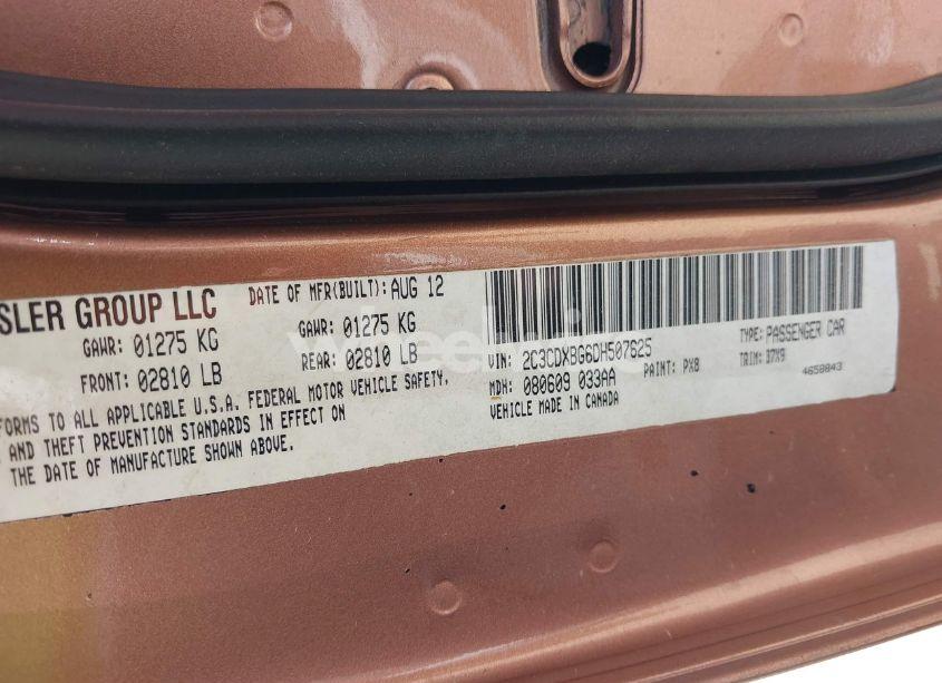 Photo 9 of 2013 Dodge Charger SE (VIN 2C3CDXBG6DH507625)