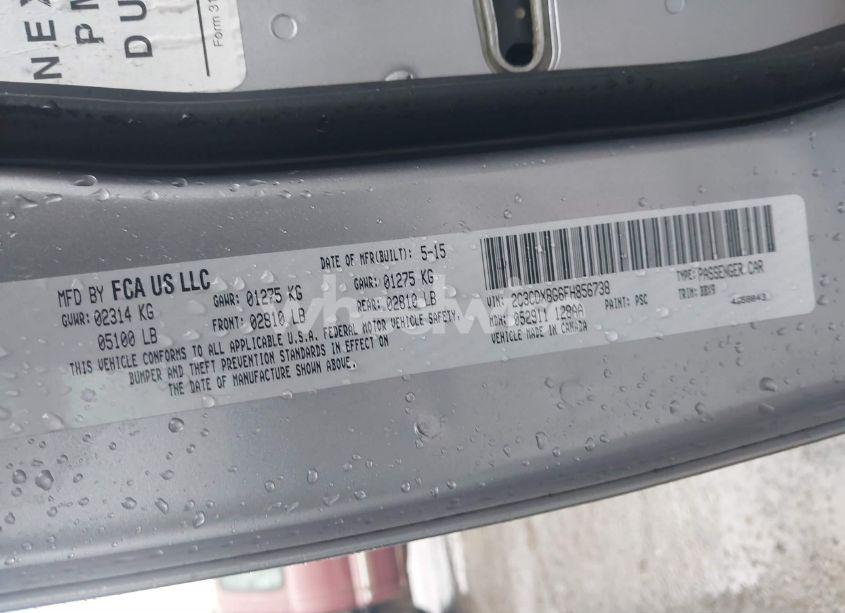 Photo 9 of 2015 Dodge Charger SE (VIN 2C3CDXBG6FH856738)