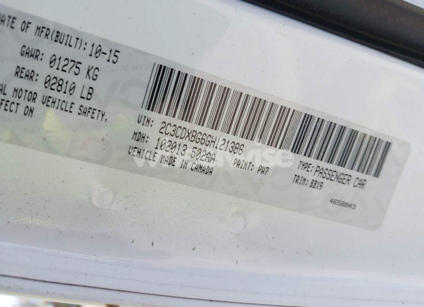 Photo 9 of 2016 Dodge Charger SE (VIN 2C3CDXBG6GH121386)