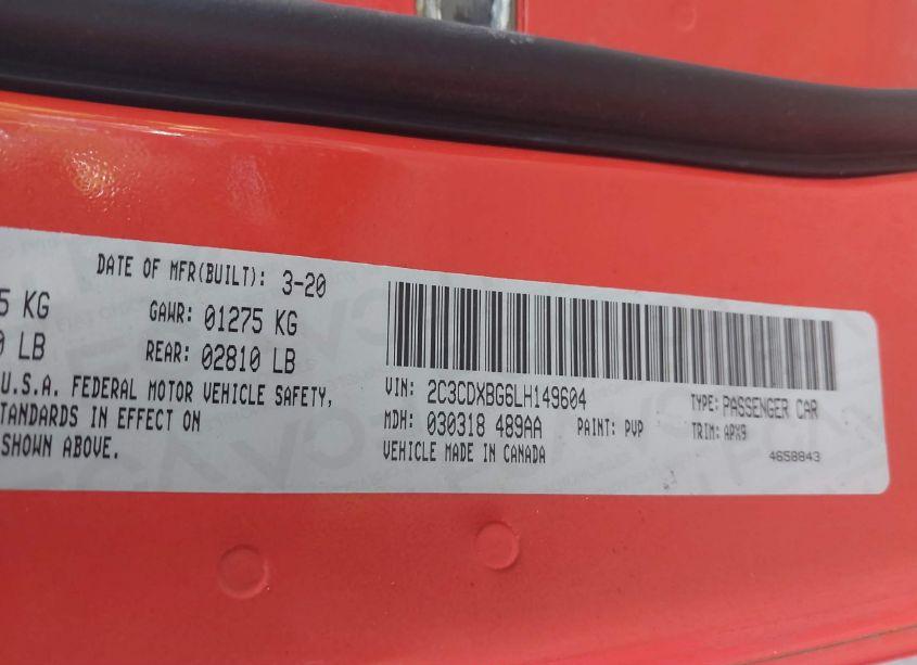 Photo 9 of 2020 Dodge Charger SXT RWD (VIN 2C3CDXBG6LH149604)