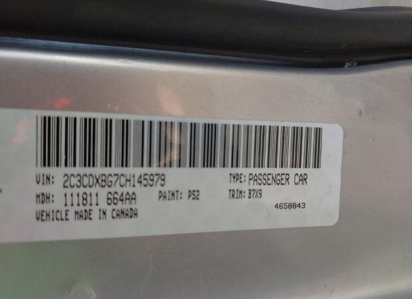 Photo 9 of 2012 Dodge Charger SE (VIN 2C3CDXBG7CH145979)