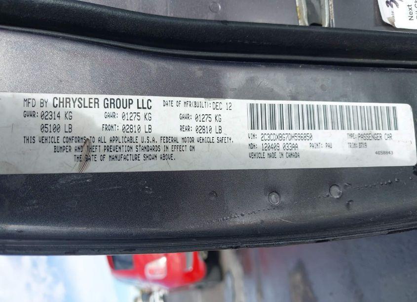 Photo 9 of 2013 Dodge Charger SE (VIN 2C3CDXBG7DH596850)