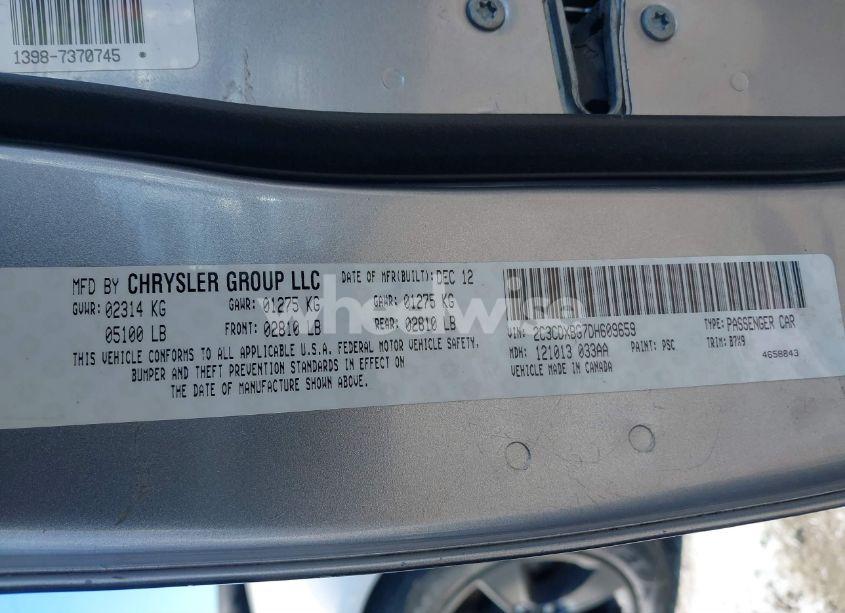 Photo 9 of 2013 Dodge Charger SE (VIN 2C3CDXBG7DH609659)