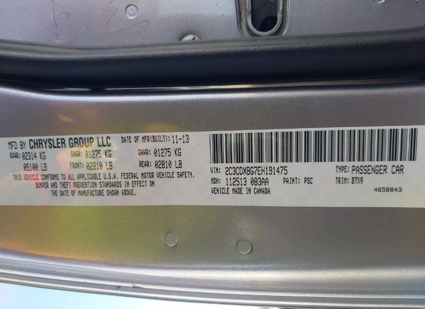 Photo 9 of 2014 Dodge Charger SE (VIN 2C3CDXBG7EH191475)