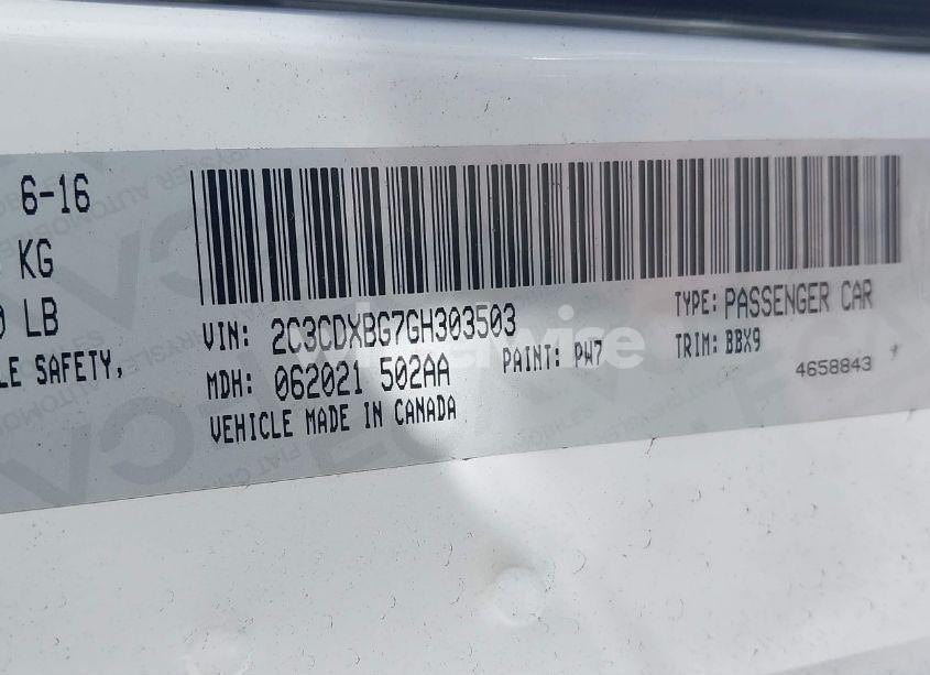 Photo 9 of 2016 Dodge Charger SE (VIN 2C3CDXBG7GH303503)