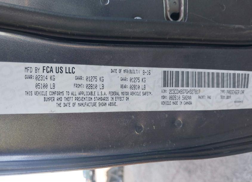 Photo 9 of 2016 Dodge Charger SE (VIN 2C3CDXBG7GH327817)