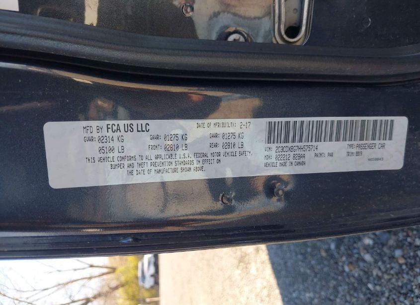 Photo 9 of 2017 Dodge Charger SE RWD (VIN 2C3CDXBG7HH575714)