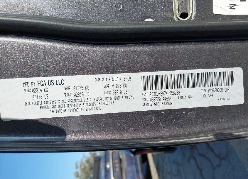 Photo 9 of 2019 Dodge Charger SXT RWD (VIN 2C3CDXBG7KH658289)