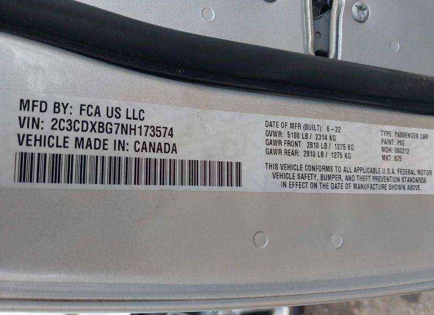 Photo 9 of 2022 Dodge Charger SXT RWD (VIN 2C3CDXBG7NH173574)