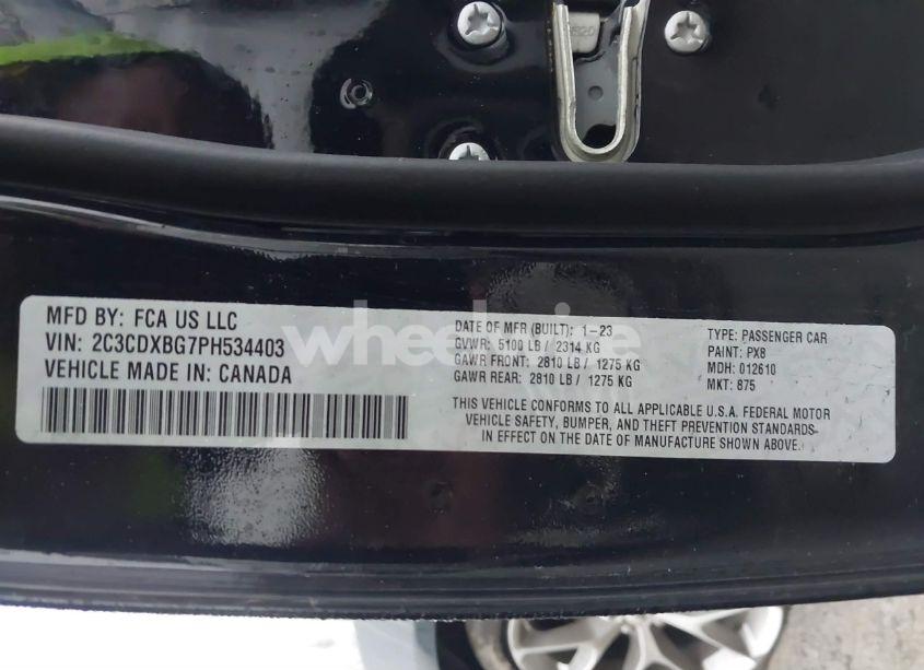 Photo 9 of 2023 Dodge Charger SXT (VIN 2C3CDXBG7PH534403)