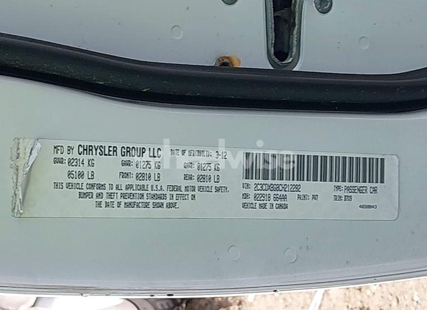 Photo 9 of 2012 Dodge Charger SE (VIN 2C3CDXBG8CH212282)