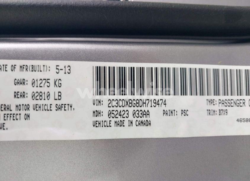 Photo 9 of 2013 Dodge Charger SE (VIN 2C3CDXBG8DH719474)