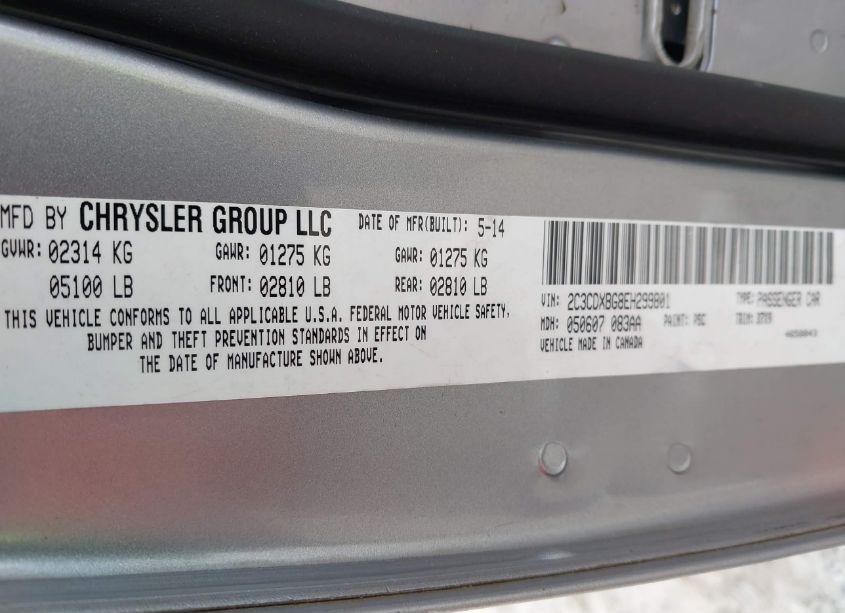 Photo 9 of 2014 Dodge Charger SE (VIN 2C3CDXBG8EH299801)