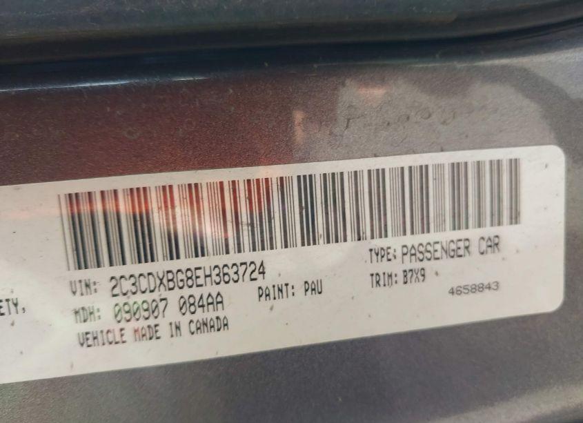 Photo 9 of 2014 Dodge Charger SE (VIN 2C3CDXBG8EH363724)