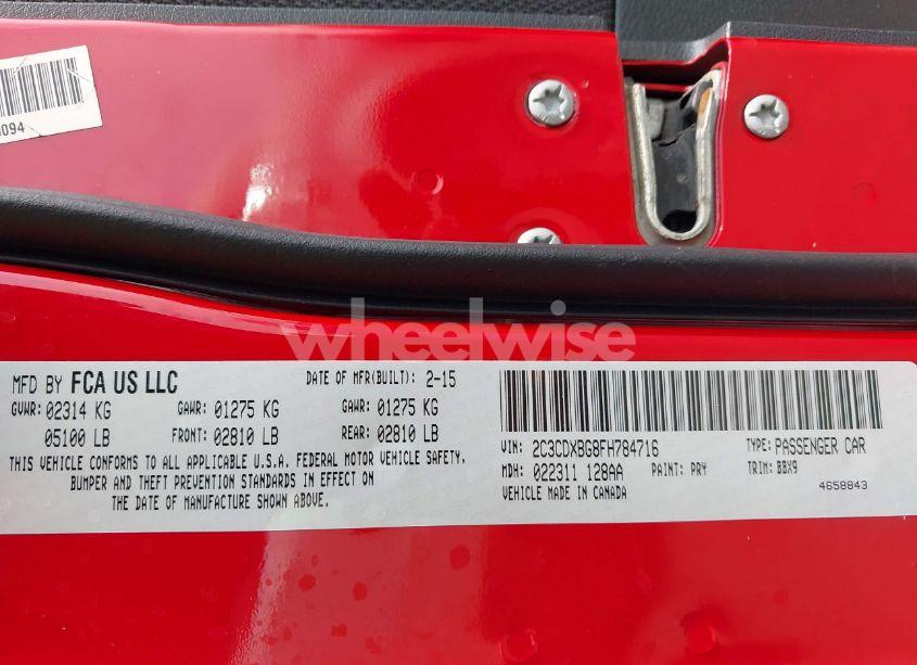 Photo 9 of 2015 Dodge Charger SE (VIN 2C3CDXBG8FH784716)