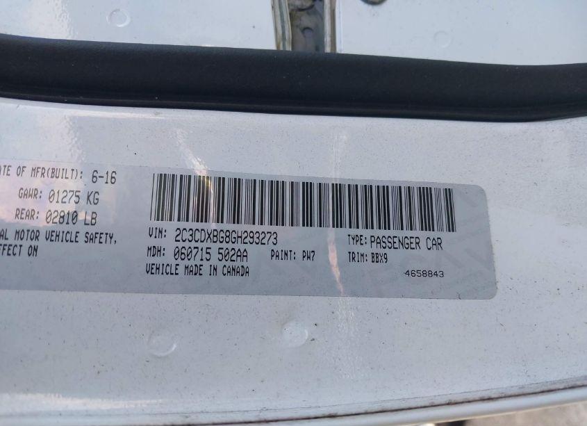 Photo 9 of 2016 Dodge Charger SE (VIN 2C3CDXBG8GH293273)