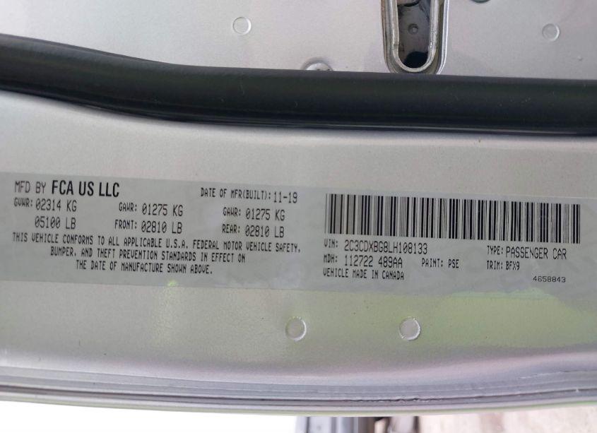 Photo 9 of 2020 Dodge Charger SXT RWD (VIN 2C3CDXBG8LH108133)