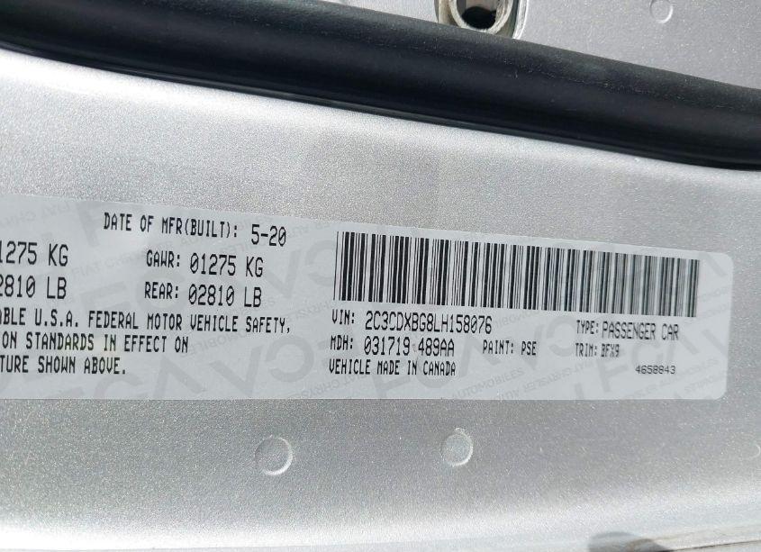 Photo 9 of 2020 Dodge Charger SXT RWD (VIN 2C3CDXBG8LH158076)