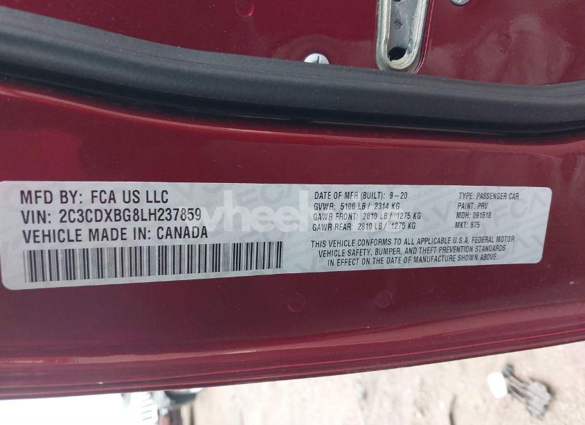 Photo 9 of 2020 Dodge Charger SXT RWD (VIN 2C3CDXBG8LH237859)