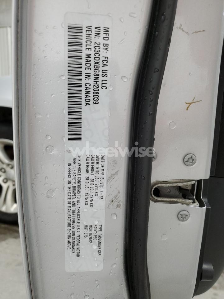Photo 12 of 2022 DODGE CHARGER SXT (VIN 2C3CDXBG8NH208039)