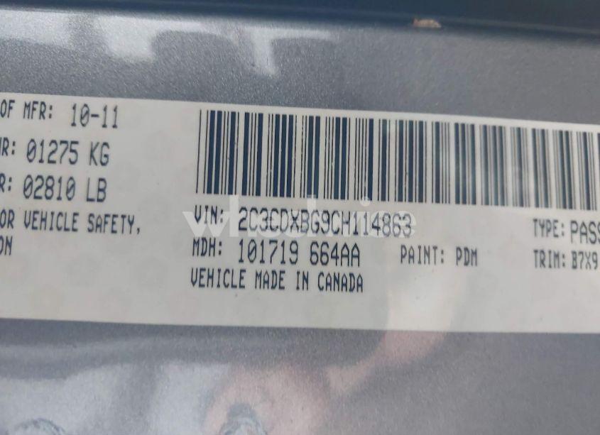 Photo 9 of 2012 Dodge Charger SE (VIN 2C3CDXBG9CH114863)