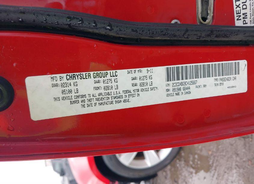 Photo 9 of 2012 Dodge Charger SE (VIN 2C3CDXBG9CH125667)